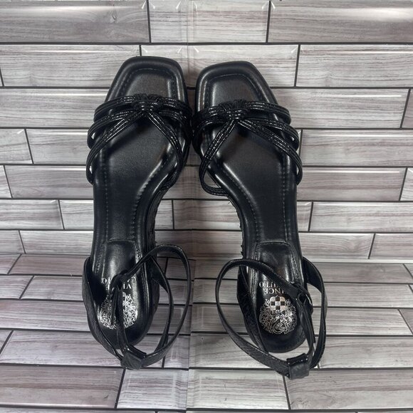 Vince Camuto Women's Black Loressa Platform Leather Wedge Sandal‎ Size 10-NEW - Picture 6 of 10